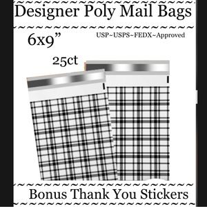 25ct 6x9’ Polymailer Bags~BONUS! Free Stickers~New~